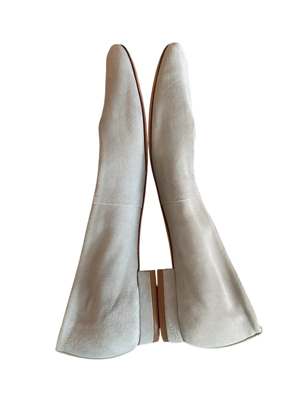 ANTONIO MELANI Light Gray Leather Ballet Flats - Picture 2 of 7